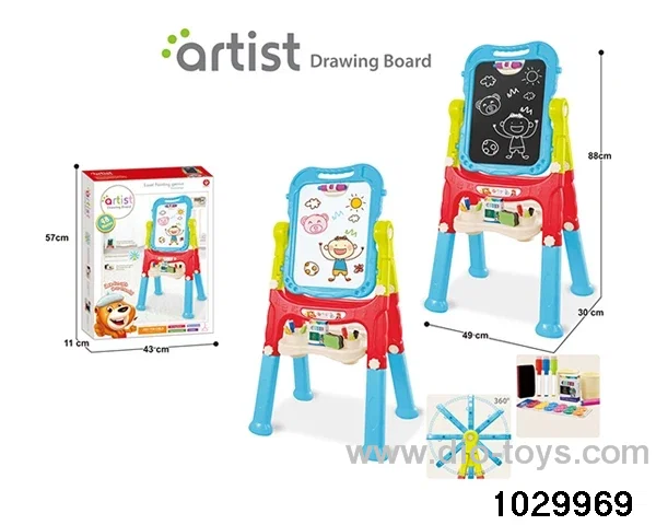 Long foot magnetic double-sided drawing board in color box