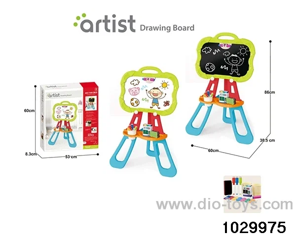 Magnetic double-sided drawing board in color box