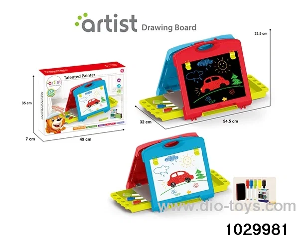 Double-sided drawing board in color box