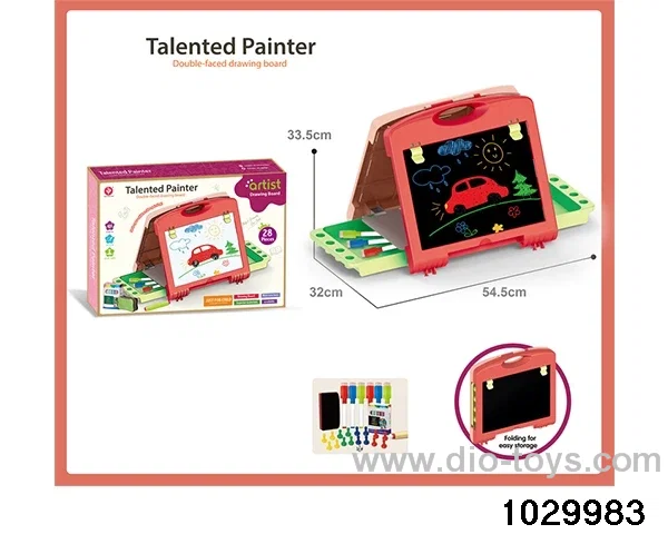 Double-sided drawing board in color box