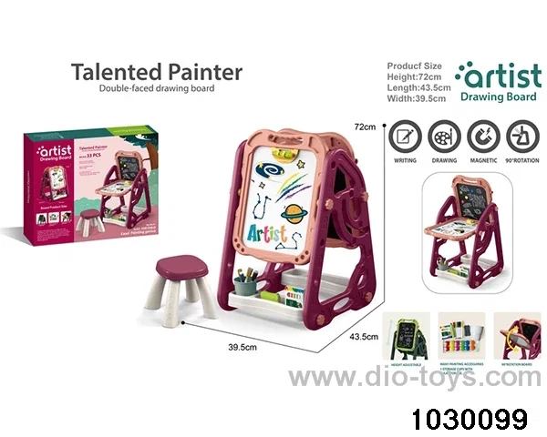 Double-sided stand drawing board in color box