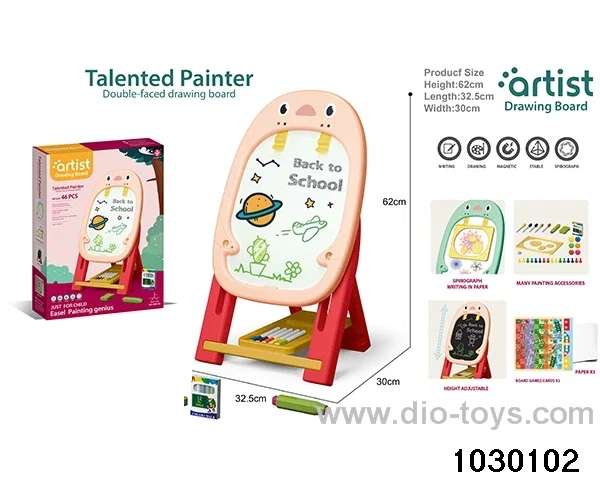 Double-sided drawing board in color box