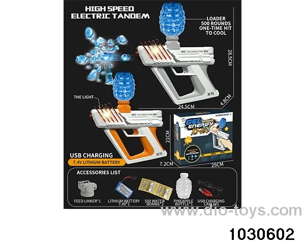 Electric repeating water-bomb gun in color box