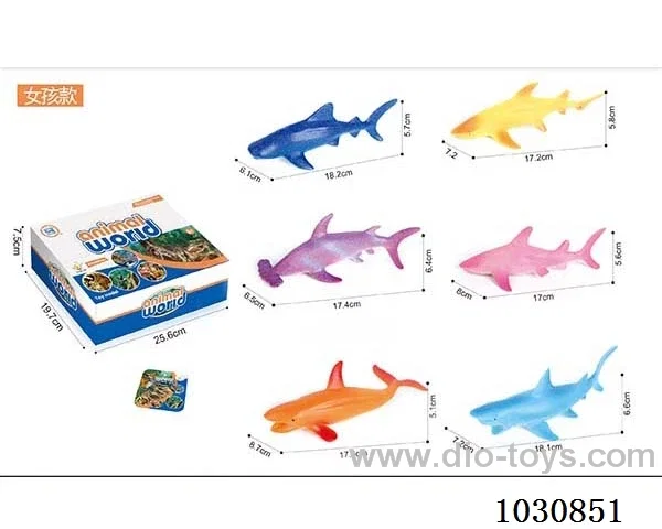 12pcs 6-inch sharks 6 mixed packs  in display box