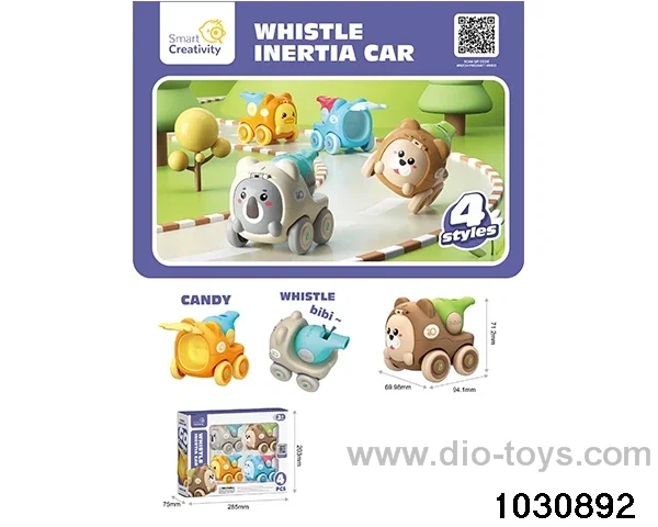 Inertia whistling animal car (4PCS) in window box