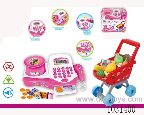 Smart cash register+cart with light&sound in window box