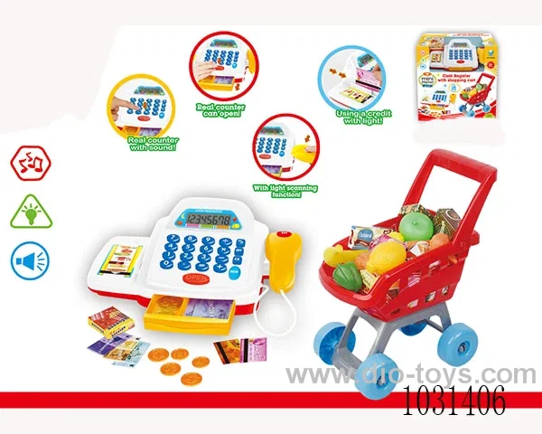 Smart cash register+cart with light&sound in window box