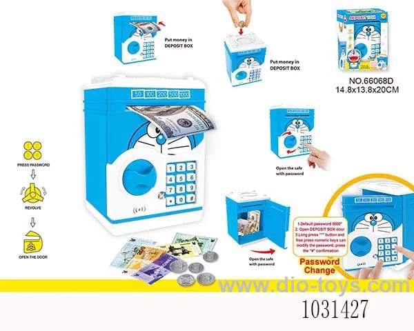 Smart safe with coins with  light&sound in window box