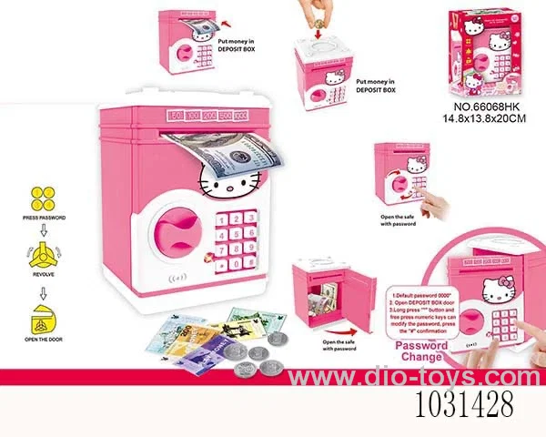 Smart safe with coins with  light&sound in window box