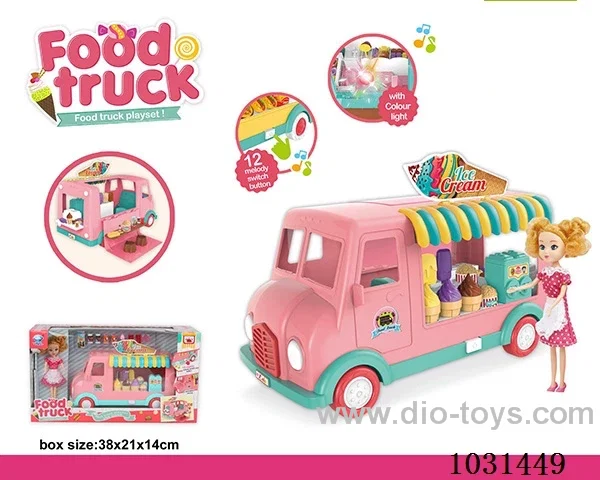 food truck + 7inch doll with light&music in window box
