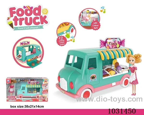food truck + 7inch doll with light&music in window box