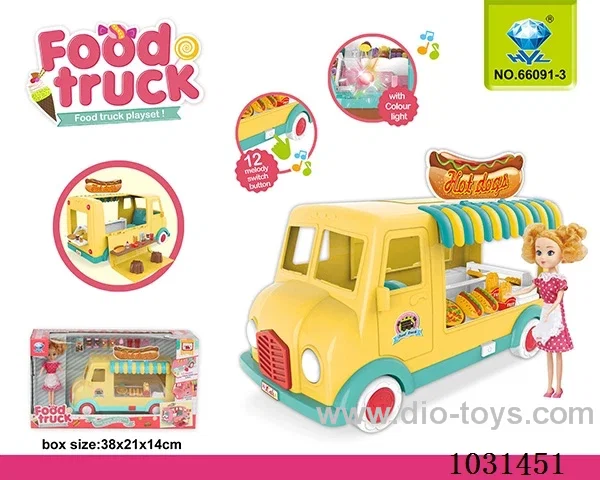 food truck + 7inch doll with light&music in window box