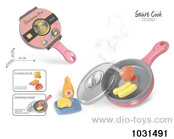Color changing flat bottom frying pan set in 7PCS paper card