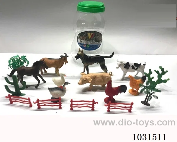 9pcs animals 6 inch in Barrel
