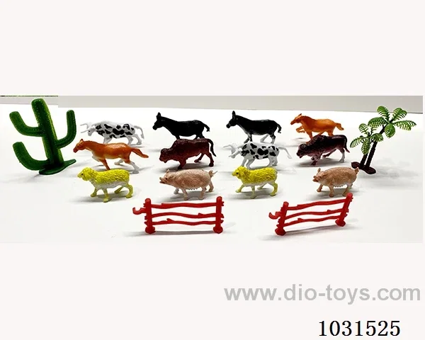 12pcs animals set 4 inch in PP bag with header