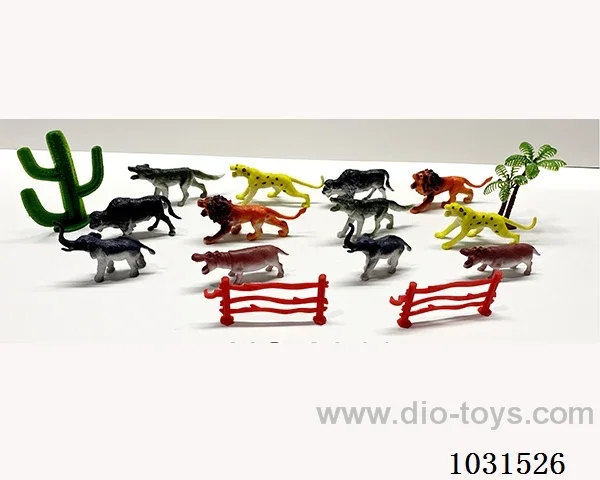 12pcs animals set 4 inch in PP bag with header