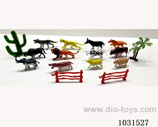 12pcs animals set 4 inch in PP bag with header
