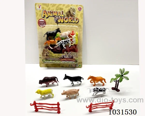 6pcs animals set 4 inch in blister card
