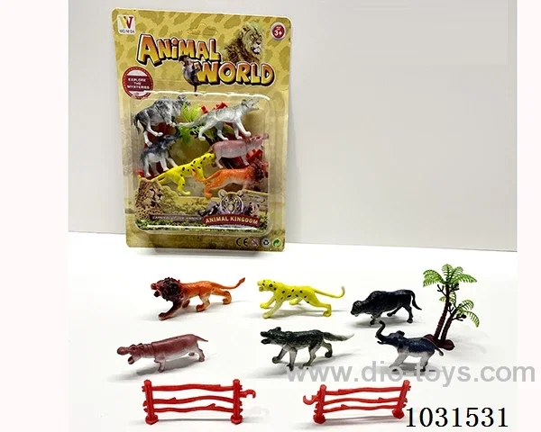6pcs animals set 4 inch in blister card