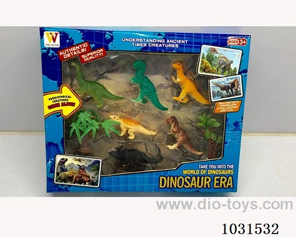6pcs dinosaur set 4 inch  in window box