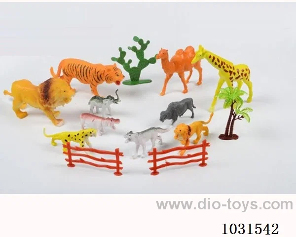 10pcs animals set 6 inch in PP bag with header