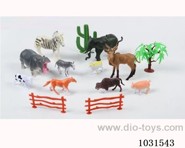 10pcs animals set 6 inch in PP bag with header