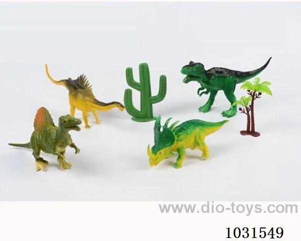4pcs dinosaur set 6.5 inch  in PP bag with header