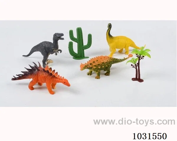 4pcs dinosaurset 6.5 inch  in PP bag with header
