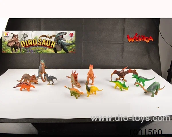 4pcs dinosaur set 10 inch 3 sets mixed loading  in PP bag with header