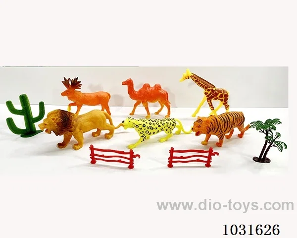 6pcs animals set in PP bag with header