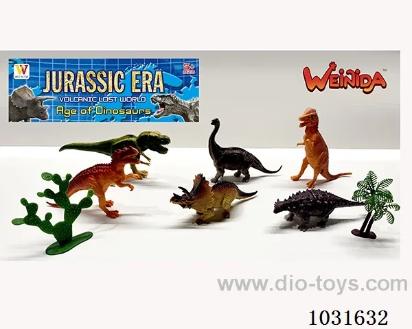 6pcs dinosaur set in PP bag with header