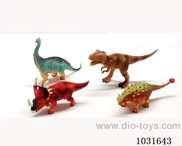 4pcs dinosaur set in PP bag with header
