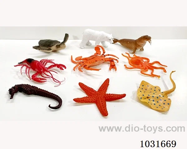 9pcs animals set in PP bag with header