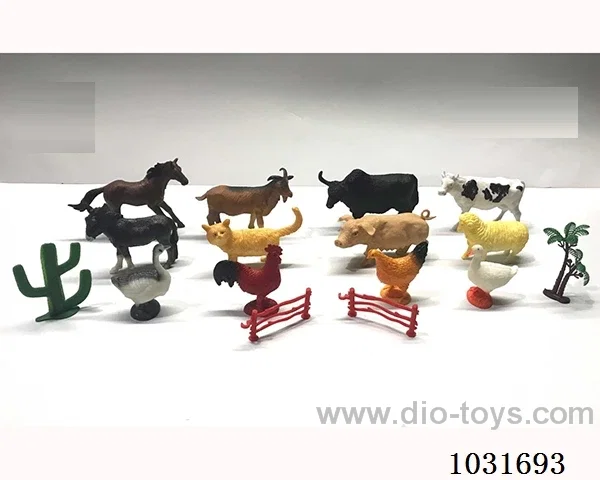 6pcs animals set in PP bag with header