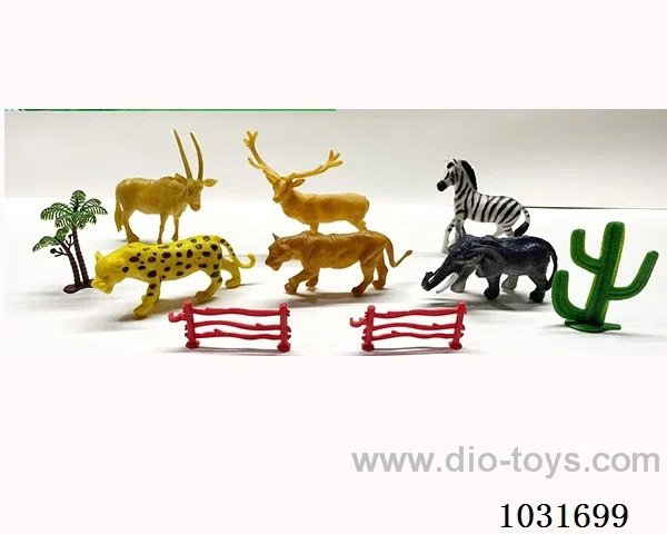 6pcs animals set in PP bag with header