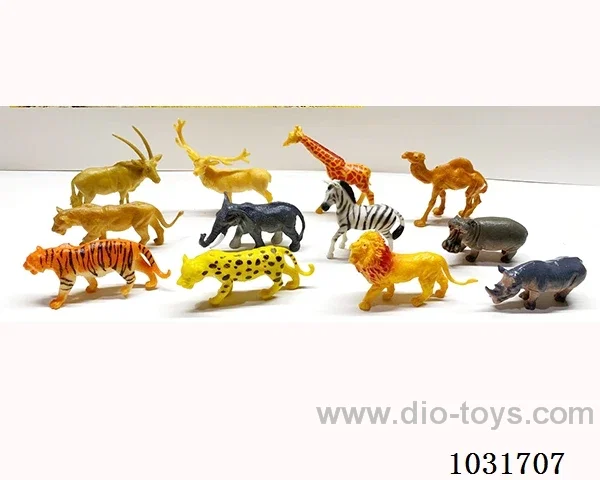 12pcs animals set in PP bag with header
