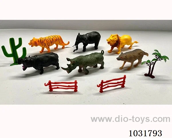 6pcs animals set in PP bag with header