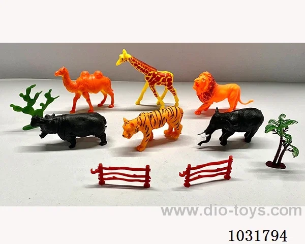 6pcs animals set in PP bag with header