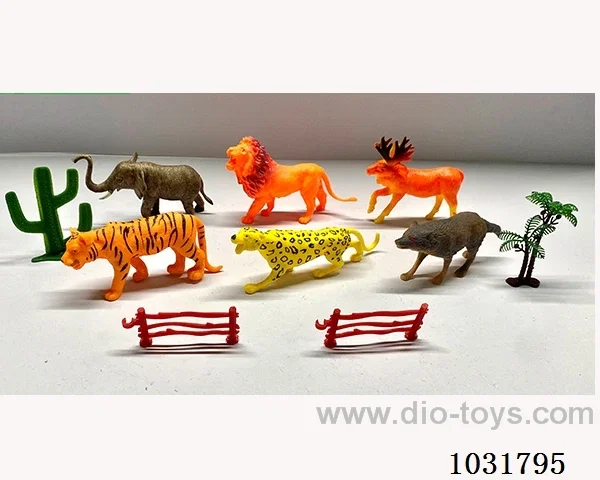 6pcs animals set in PP bag with header