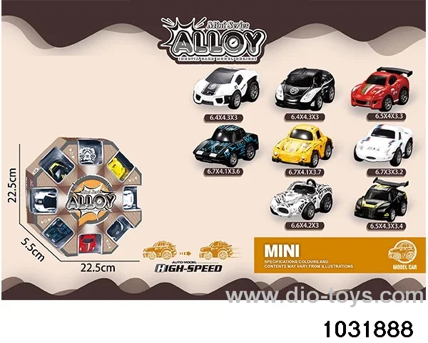 Alloy Pull Back Car in 8pcs display box