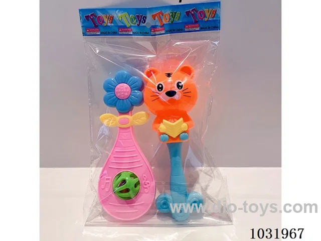 Cartoon baby rattles in opp bag