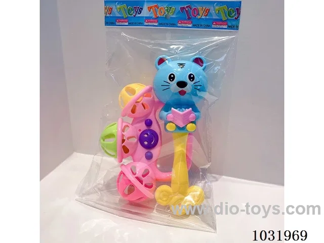 Cartoon baby rattles in opp bag