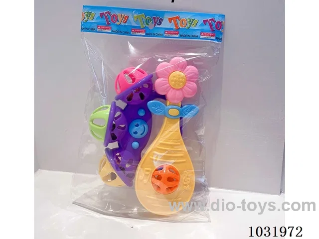 Cartoon baby rattles in opp bag