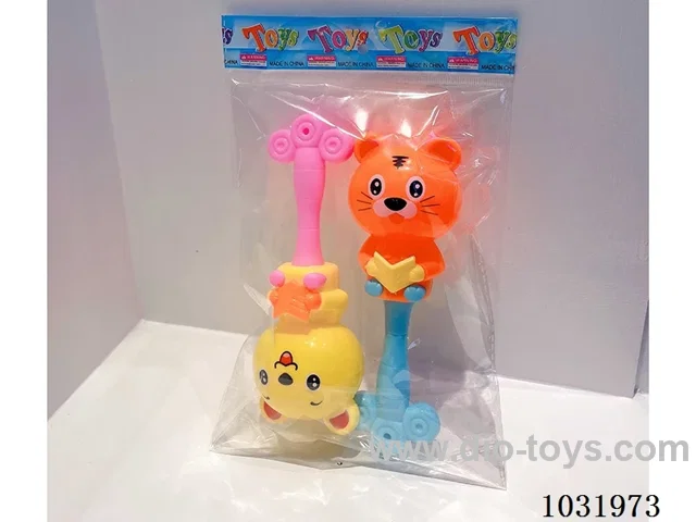 Cartoon baby rattles in opp bag