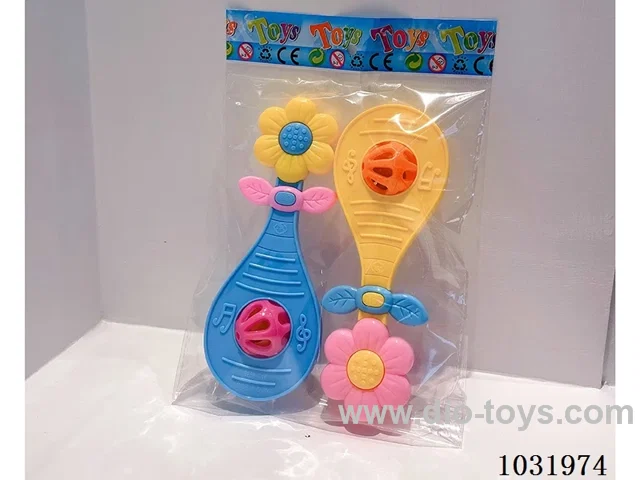 Cartoon baby rattles in opp bag