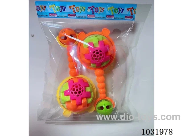 Cartoon baby rattles in opp bag