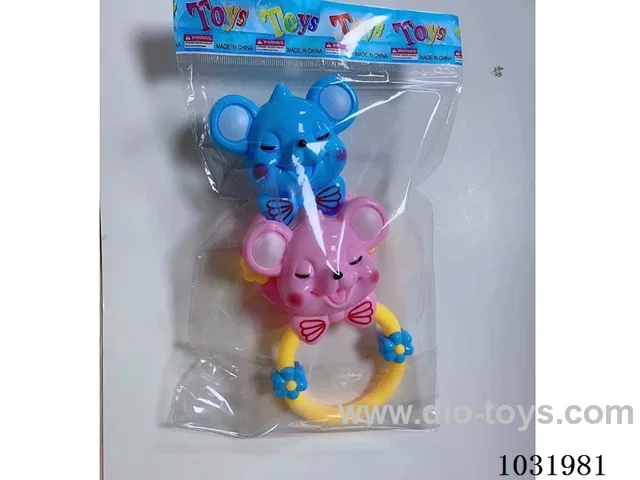Cartoon baby rattles in opp bag