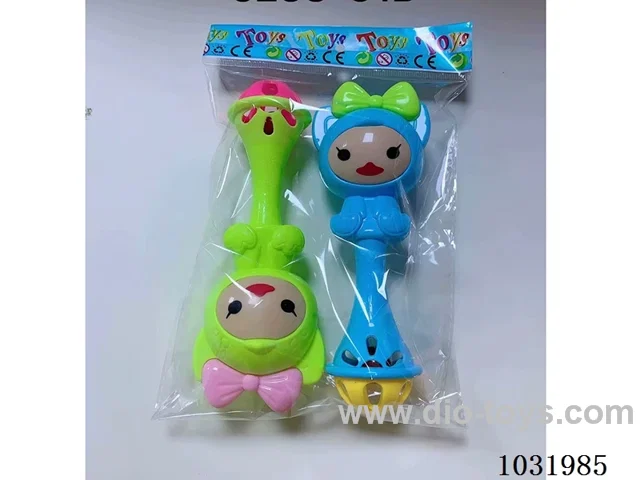 Cartoon baby rattles in opp bag