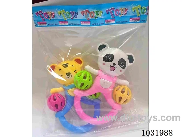 Cartoon baby rattles in opp bag