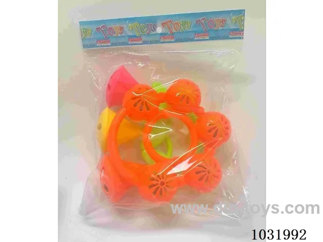 Cartoon baby rattles in opp bag